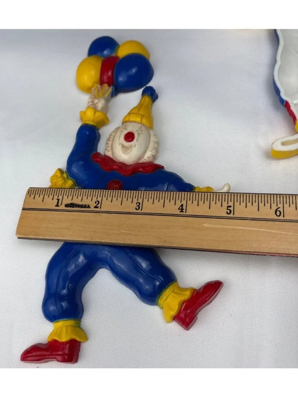 Kitchy Clown Wall Plaques Set Circus Burwood Yellow & Blue Plastic 8.5
